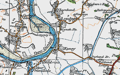 Old map of Epney in 1919
