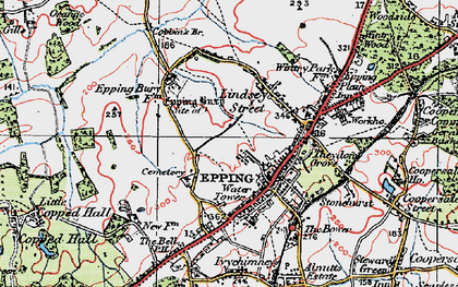 Old map of Epping in 1920