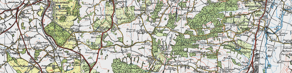 Old map of Woodcock Lodge in 1919