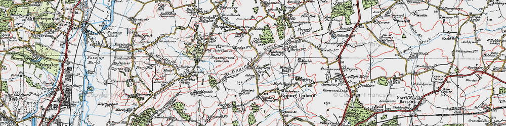 Old map of Epping Green in 1920