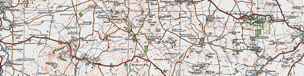 Old map of Epwell in 1919