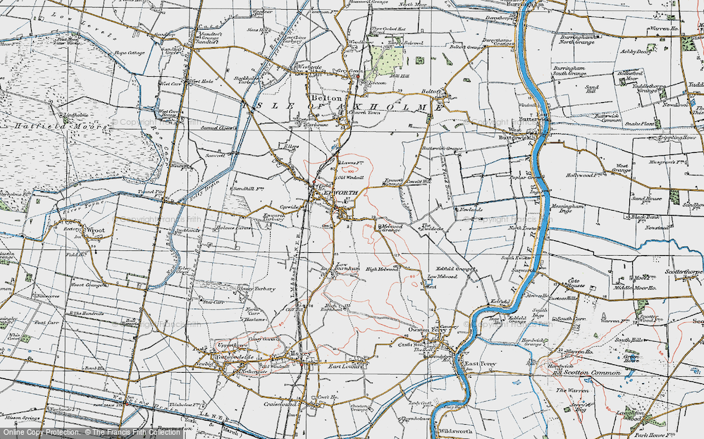 Old Map of Epworth, 1923 in 1923