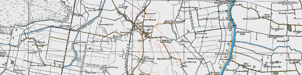 Old map of Epworth in 1923