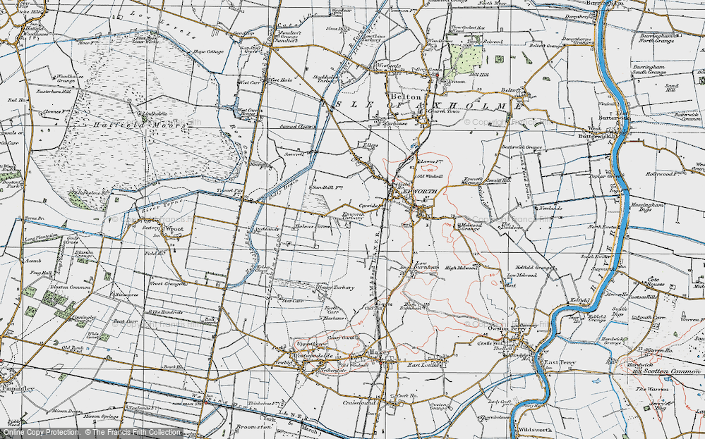 Old Map of Epworth Turbary, 1923 in 1923
