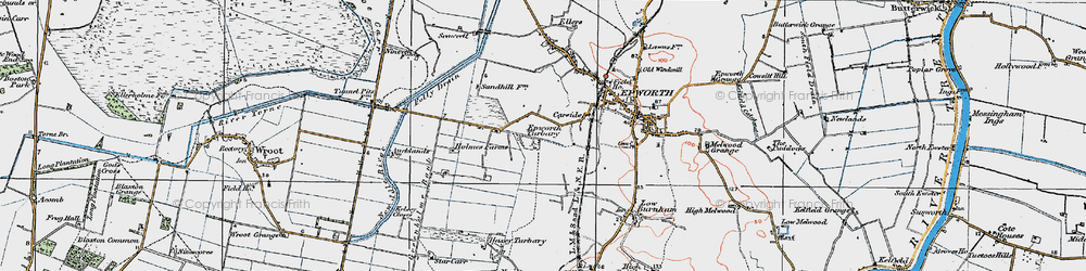 Old map of Epworth Turbary in 1923