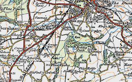 Old map of Erddig Country Park in 1921