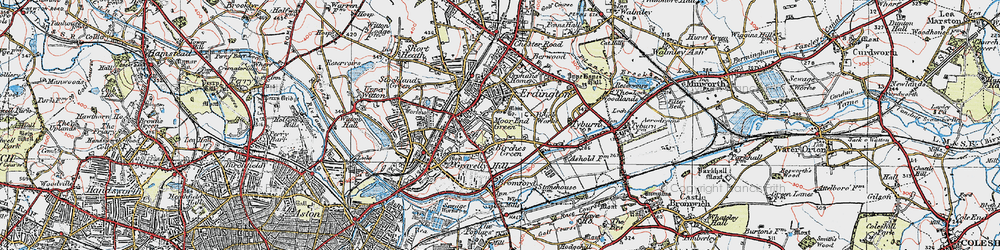 Old map of Erdington in 1921