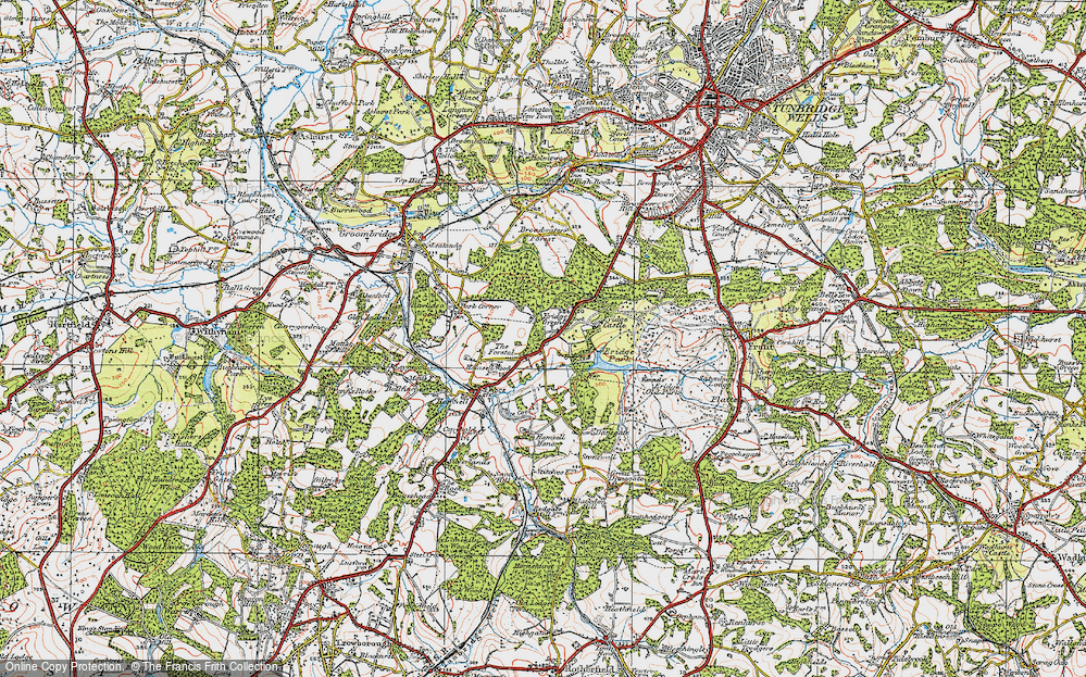 Old Map of Eridge Green, 1920 in 1920