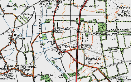 Old map of Eriswell in 1920
