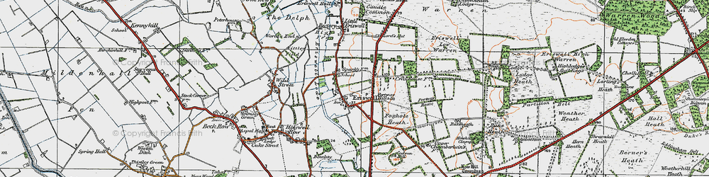 Old map of Eriswell in 1920