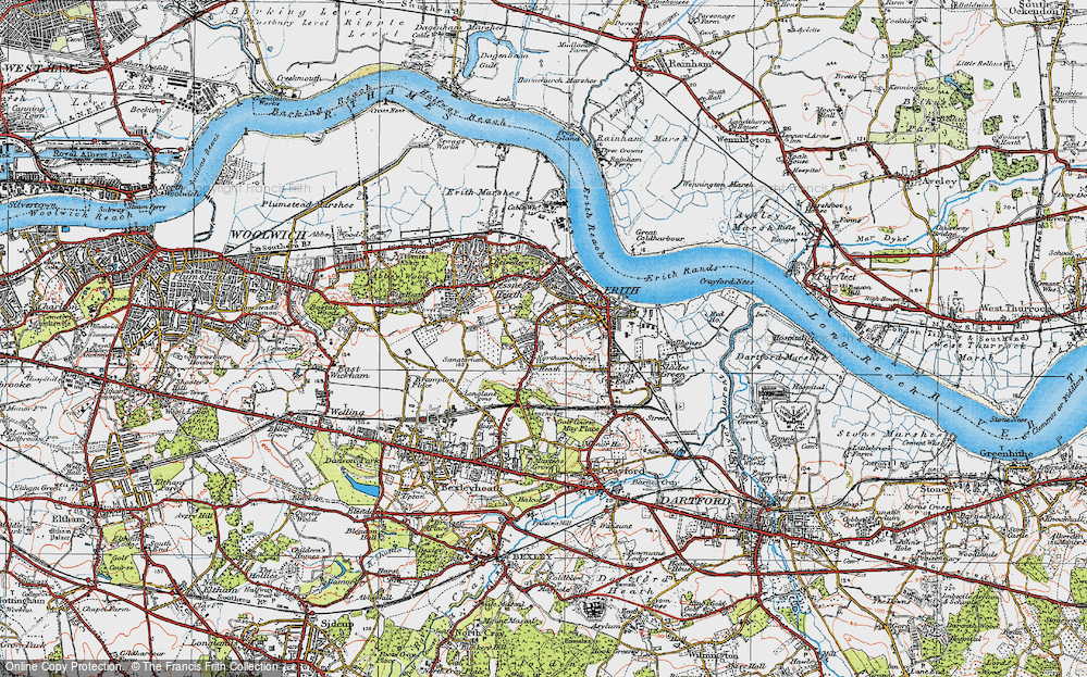 Old Map of Erith, 1920 in 1920