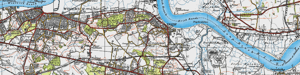Old map of Erith in 1920