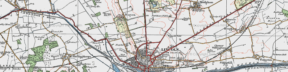 Old map of Ermine in 1923