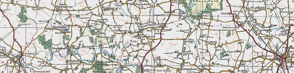 Old map of Erpingham in 1922