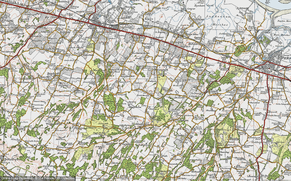 Old Map of Erriottwood, 1921 in 1921