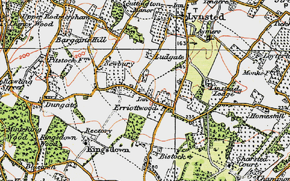Old map of Erriottwood in 1921
