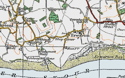 Old map of Erwarton in 1921