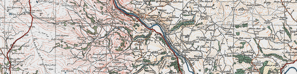 Old map of Erwood in 1919