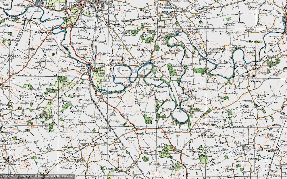 Old Map of Eryholme, 1925 in 1925