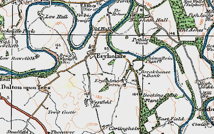 Old map of Eryholme in 1925