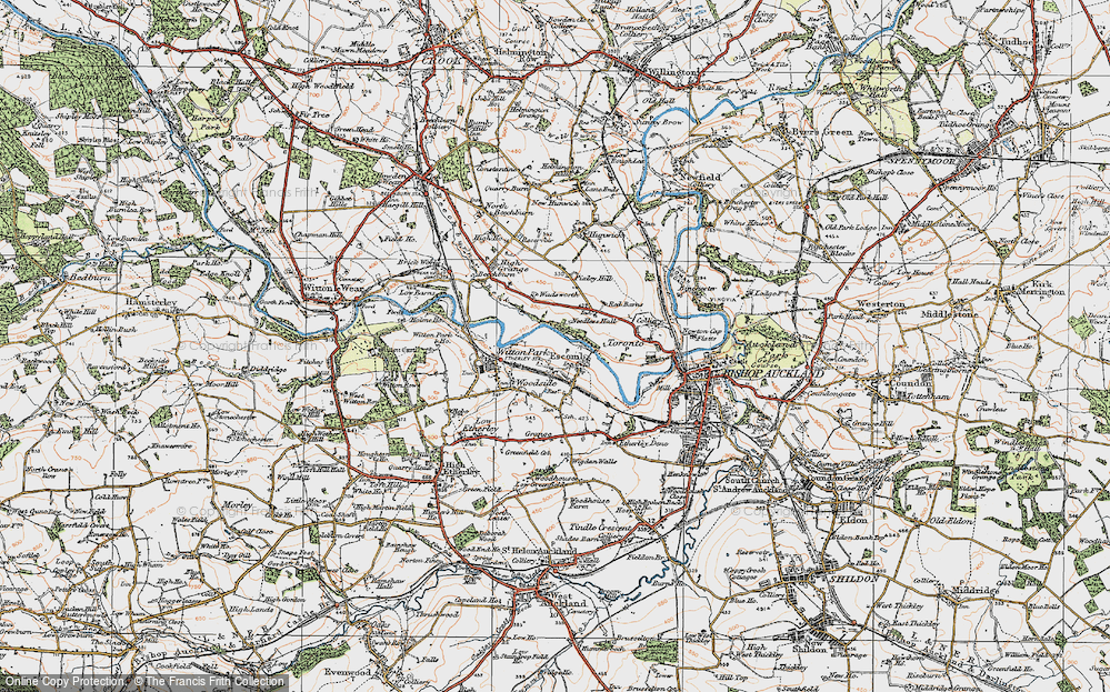 Old Map of Escomb, 1925 in 1925