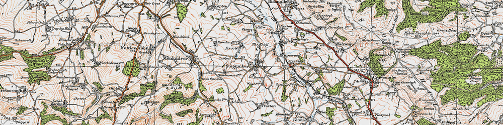 Old map of Escott in 1919