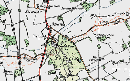 Old map of Escrick in 1924