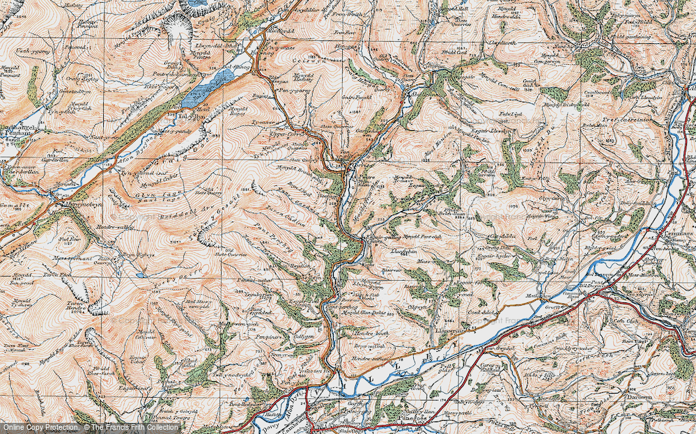 Old Map of Esgairgeiliog, 1921 in 1921