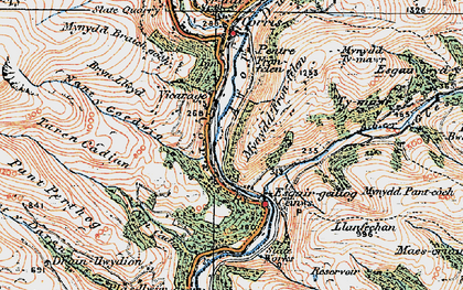 Old map of Esgairgeiliog in 1921