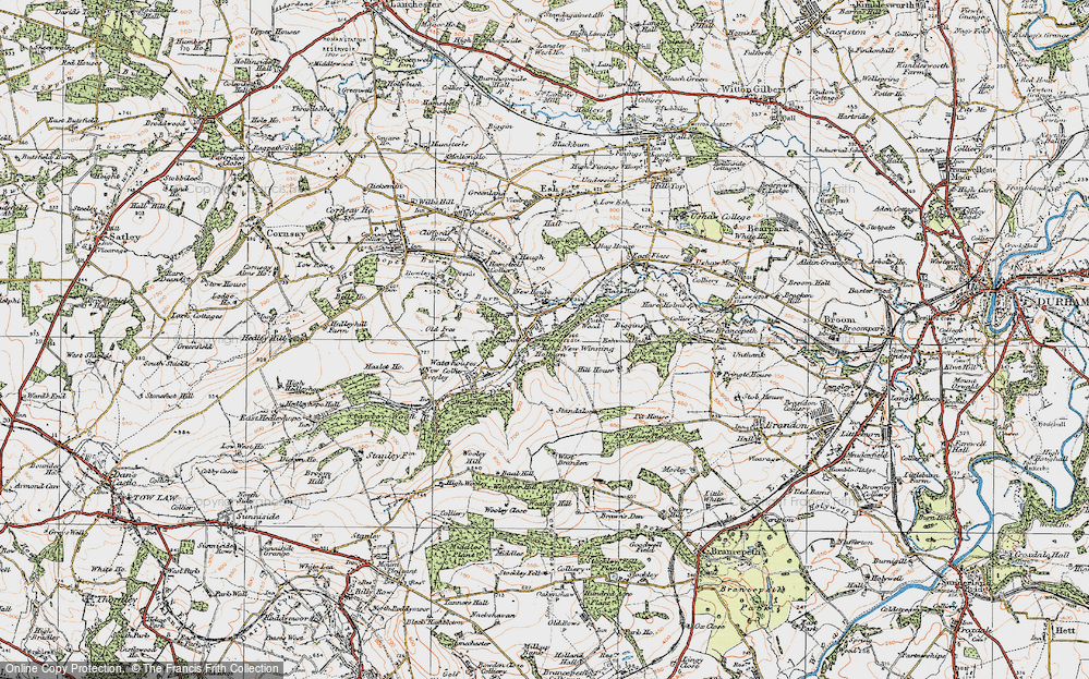 Old Map of Esh Winning, 1925 in 1925
