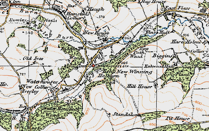 Old map of Esh Winning in 1925