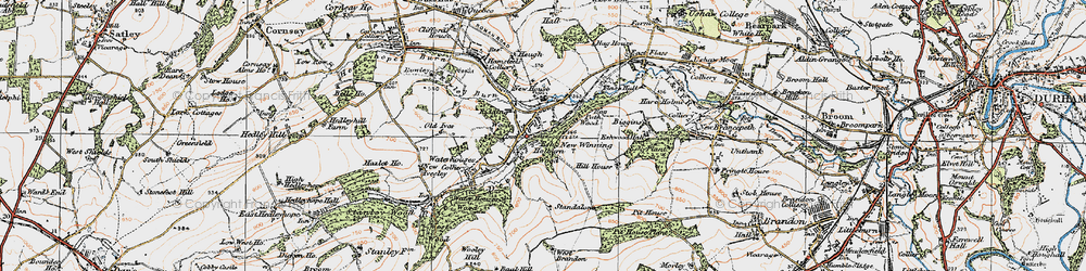 Old map of Esh Winning in 1925