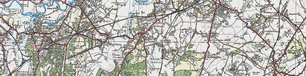 Old map of Esher in 1920
