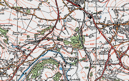Old map of Esholt in 1925
