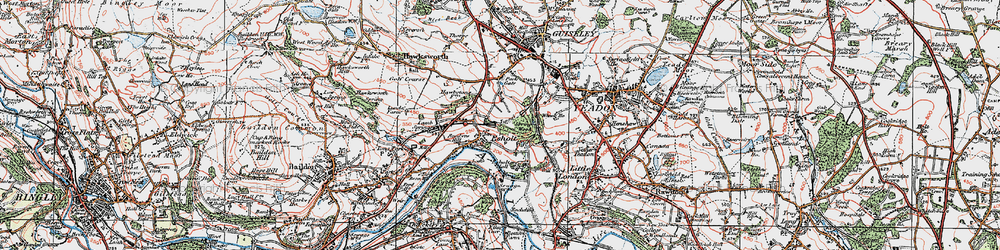 Old map of Esholt in 1925