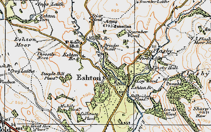 Old map of Eshton in 1925
