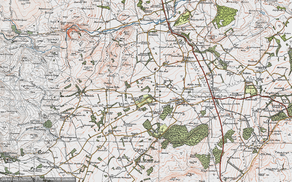 Old Map of Eslington Park, 1925 in 1925
