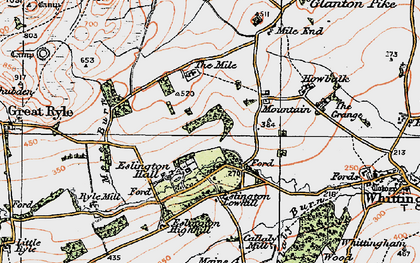 Old map of Eslington Park in 1925