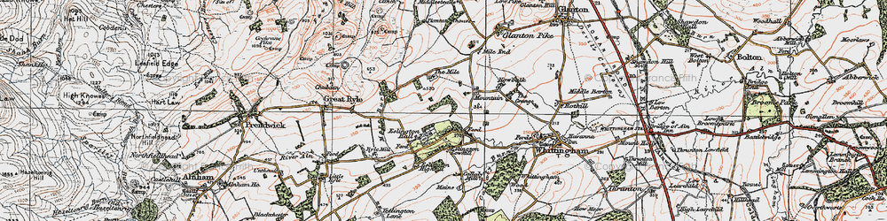 Old map of Eslington Park in 1925
