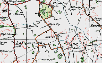 Old map of Esprick in 1924