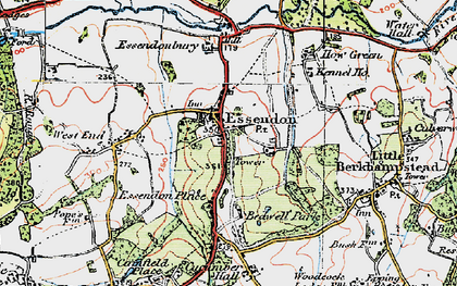 Old map of Essendon in 1920