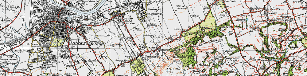 Old map of Eston in 1925