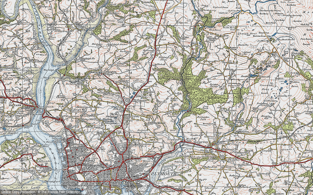 Old Map of Estover, 1919 in 1919