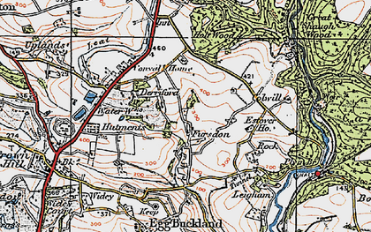 Old map of Estover in 1919