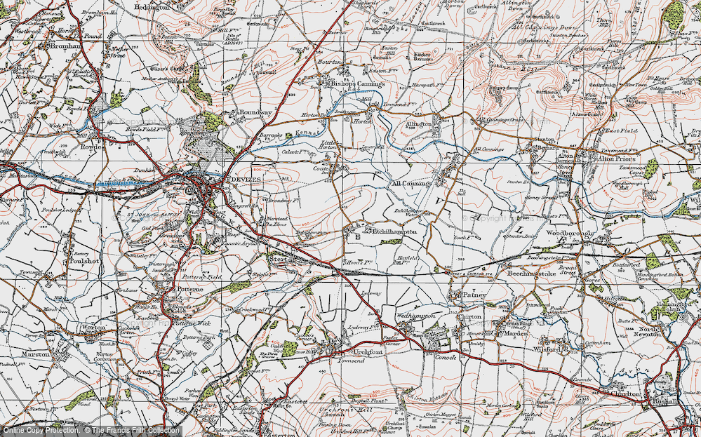 Old Map of Etchilhampton, 1919 in 1919