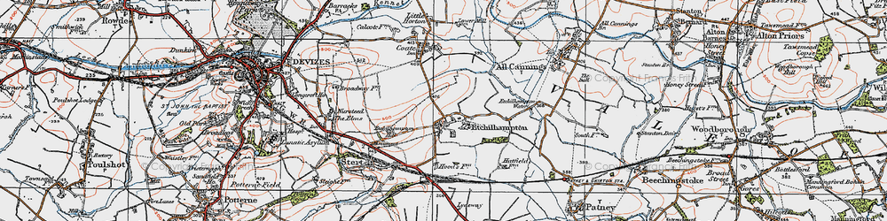 Old map of Etchilhampton in 1919