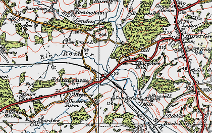 Old map of Etchingham in 1921