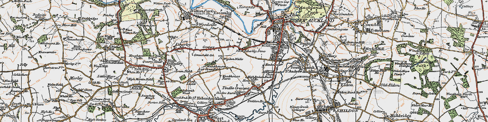 Old map of Woodhouses in 1925