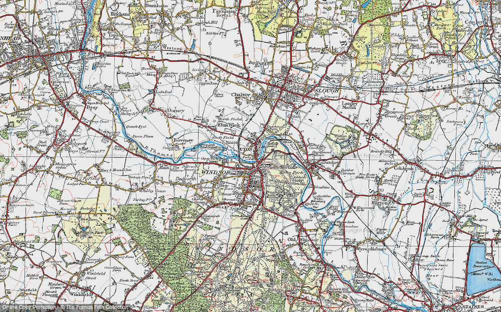 Old Map of Eton, 1920 in 1920