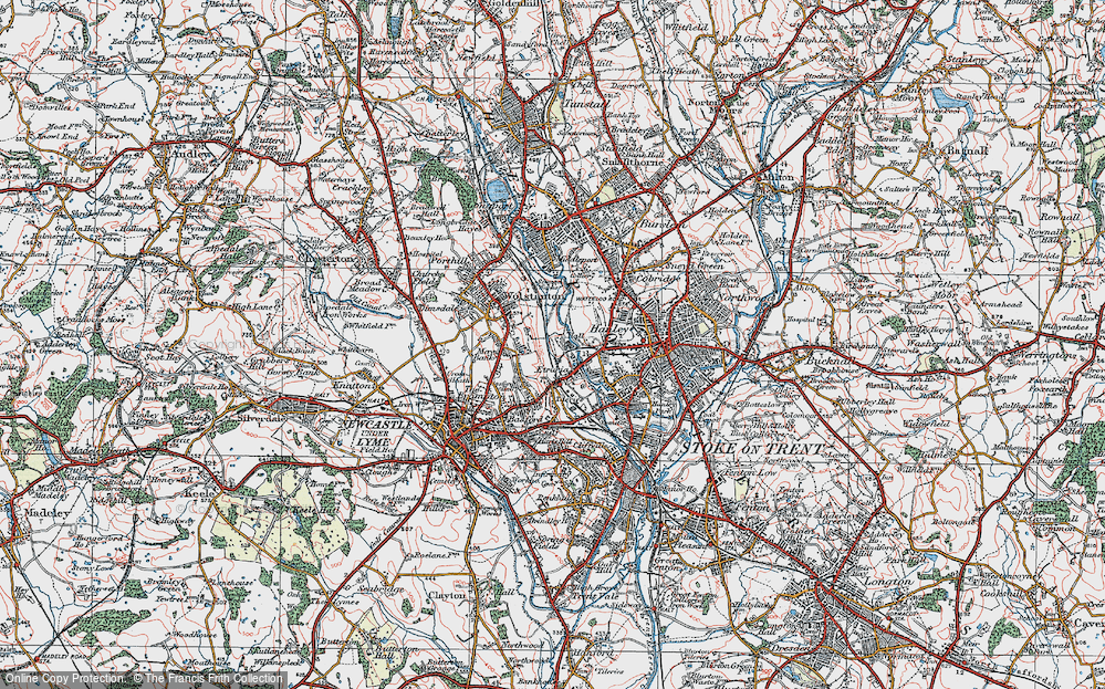 Old Map of Etruria, 1921 in 1921